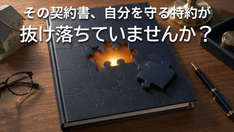 その契約書、自分を守る特約が
抜け落ちていませんか？